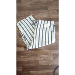 NWT Per Se wide leg, linen blend, capri pants. drawstring, beachy size 2X